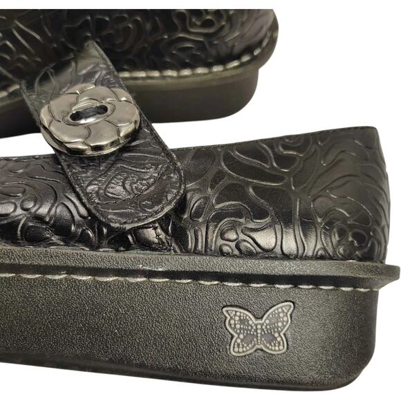 Alegria Paloma Women’s Leather Embossed Rose Comfort MJ Clog EU 39 US 8-8.5 - Picture 7 of 10